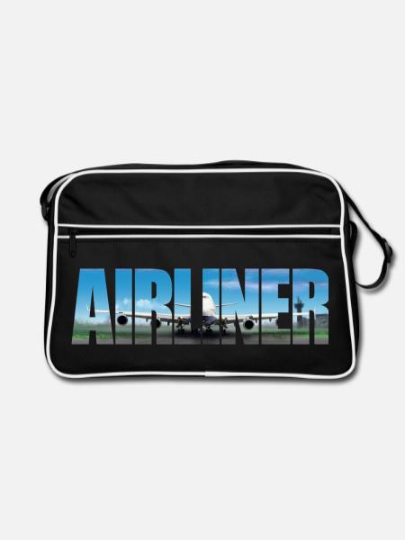 Avion Jumbo Jet - Sac Retro - noir/blanc - Devant