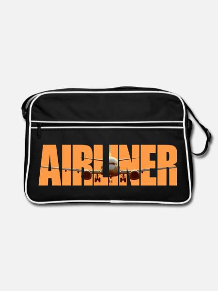 Avion de ligne B 737 - Sac Retro - noir/blanc - Devant