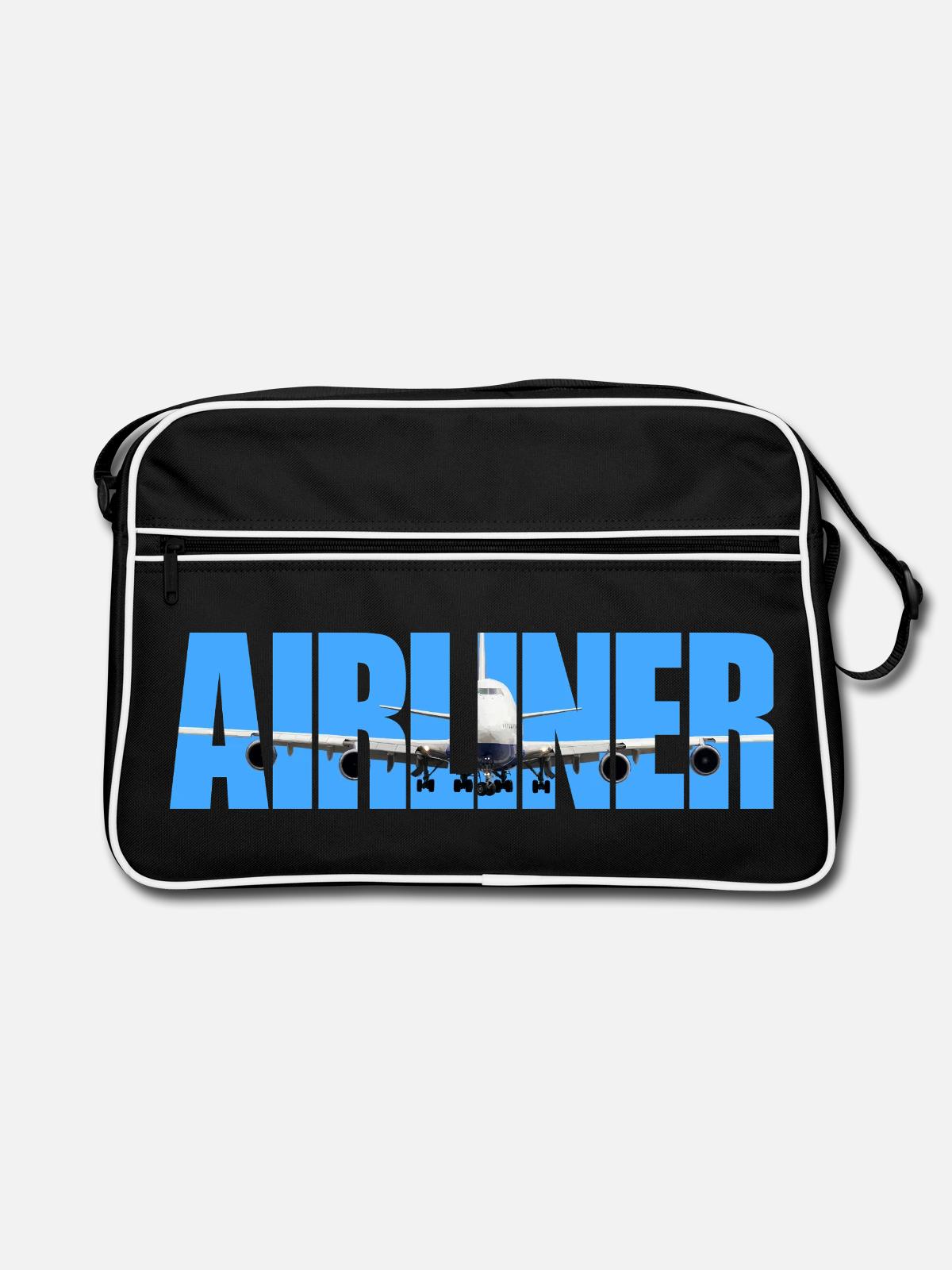 Avion Jumbo Jet - Sac Retro - noir/blanc - Devant