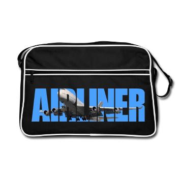 Airliner Jumbo-Jet - Retro Tasche - Schwarz/Weiß - Vorne