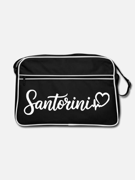Santorin Heartbeat Greece - Sac Retro - noir/blanc - Devant