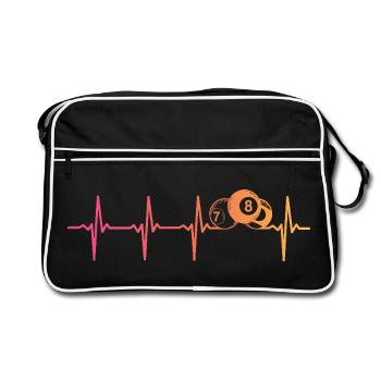 8 Ball Billiards Sunset Heartbeat - Retro Bag - black/white - Front