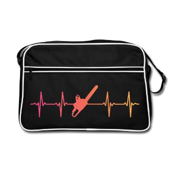 Lumberjack Sunset Heartbeat Chainsaw - Retro Bag - black/white - Front