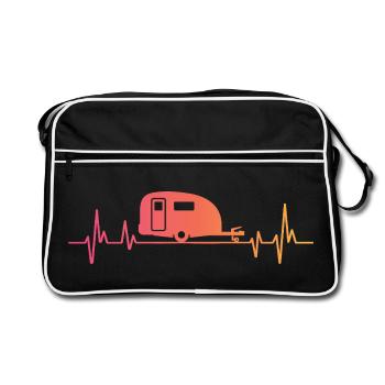 Caravane Sunset Heartbeat camper voyage - Sac Retro - noir/blanc - Devant