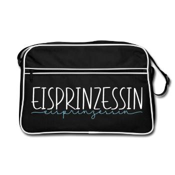 Eisprinzessin Eislauf Schlittschuhe Geschenk - Retro Tasche - Schwarz/Weiß - Vorne