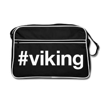 VIKING Hashtag - Retro Tasche - Schwarz/Weiß - Vorne