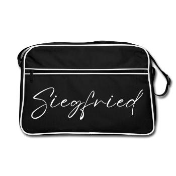 T-shirt Nom Siegfried Cadeau pour hommes - Sac Retro - noir/blanc - Devant