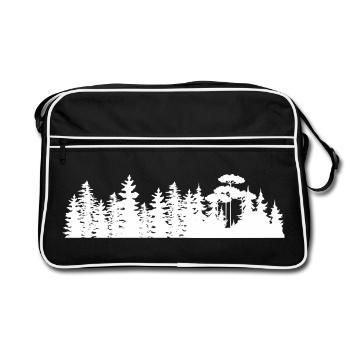 Conception de silhouettes de paysage forestier - Sac Retro - noir/blanc - Devant