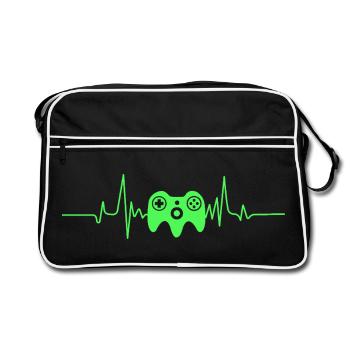 Gamer Jeu Vidéo Blueberry Vintage Gaming - Sac Retro - noir/blanc - Devant