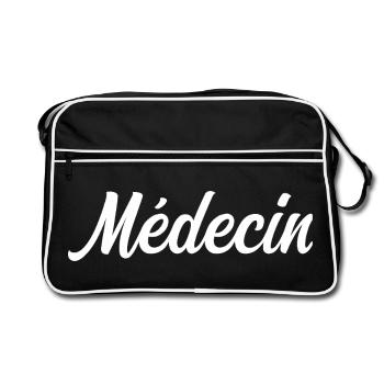 Professionnel De Santé Médecin Docteur Sauveur - Sac Retro - noir/blanc - Devant