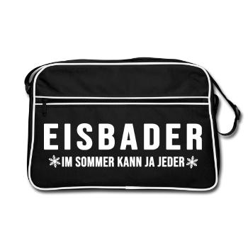 Baignées de glace, nageurs d’hiver, bains de glace, sports d’hiver - Sac Retro - noir/blanc - Devant