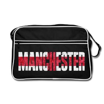 Manchester England - Retro Bag - black/white - Front