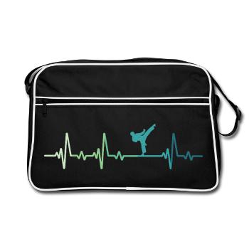 taekwondo battement de cœur de taekwondo  - Sac Retro - noir/blanc - Devant