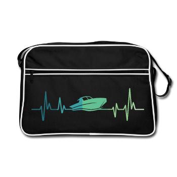 Bateau à moteur heartbeat bateau rapide sportboat - Sac Retro - noir/blanc - Devant