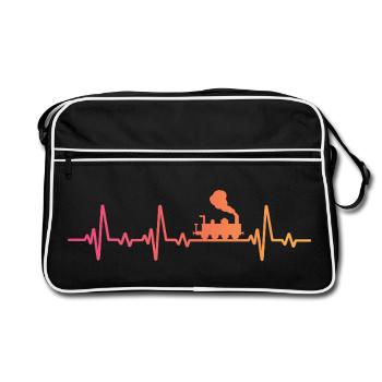 Sunset Heartbeat Train Locomotive Train - Retro Bag - black/white - Front
