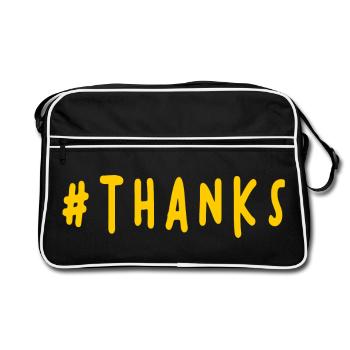 MERCI. THANKS. THANK YOU. ANNIVERSAIRE. NAISSANCE. - Sac Retro - noir/blanc - Devant