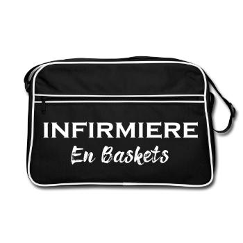 Humour Pour une Infirmiere en Baskets Infirmiere - Sac Retro - noir/blanc - Devant