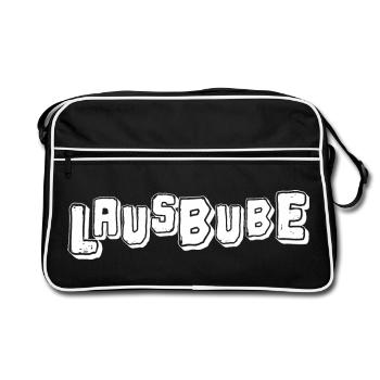 Lausbube in weiss - Retro Tasche - Schwarz/Weiß - Vorne
