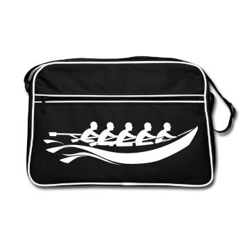 Style dessin animé de l’équipe d’aviron - Sac Retro - noir/blanc - Devant