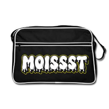 Moist Fat Font Wordmark - Retro Bag - black/white - Front