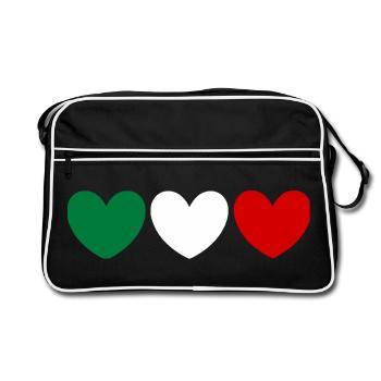 Italy fan shirt for Italy fans - Retro Bag - black/white - Front