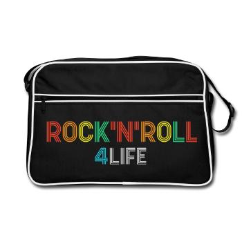 Rock'N'Roll 4 Life Retro Neon Text - Retro Bag - black/white - Front