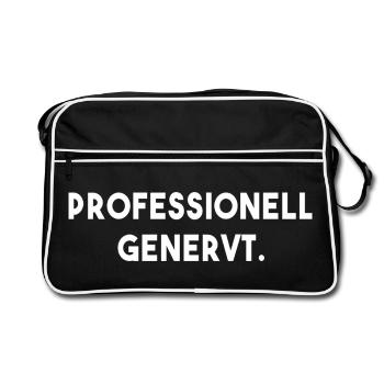 Genervt Spruch - Retro Tasche - Schwarz/Weiß - Vorne