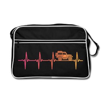 off road sunset 4x4 offroad off-road vehicle - Sac Retro - noir/blanc - Devant