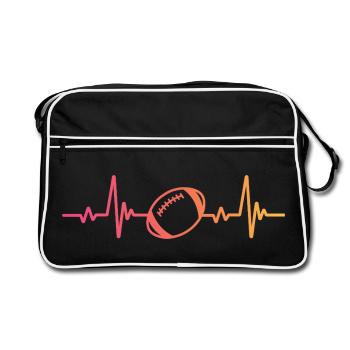 Rugby Sunset Heartbeat Rugby Rugby Man - Retro Bag - black/white - Front