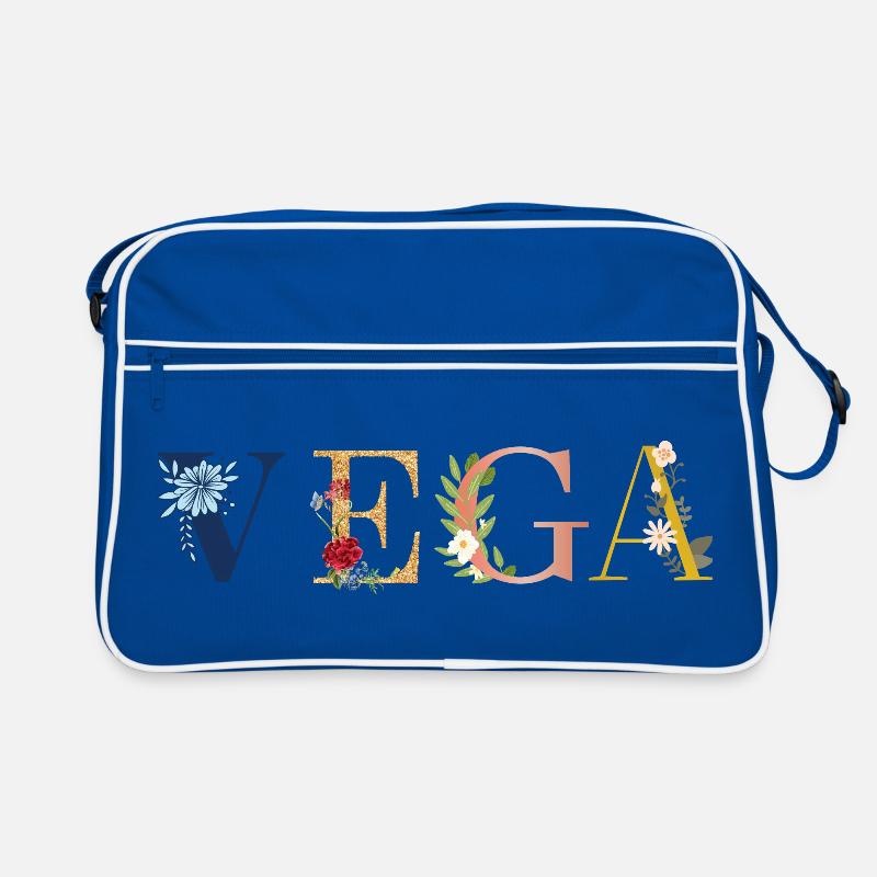 Art du nom VIGA avec fleurs brodées Sac Retro