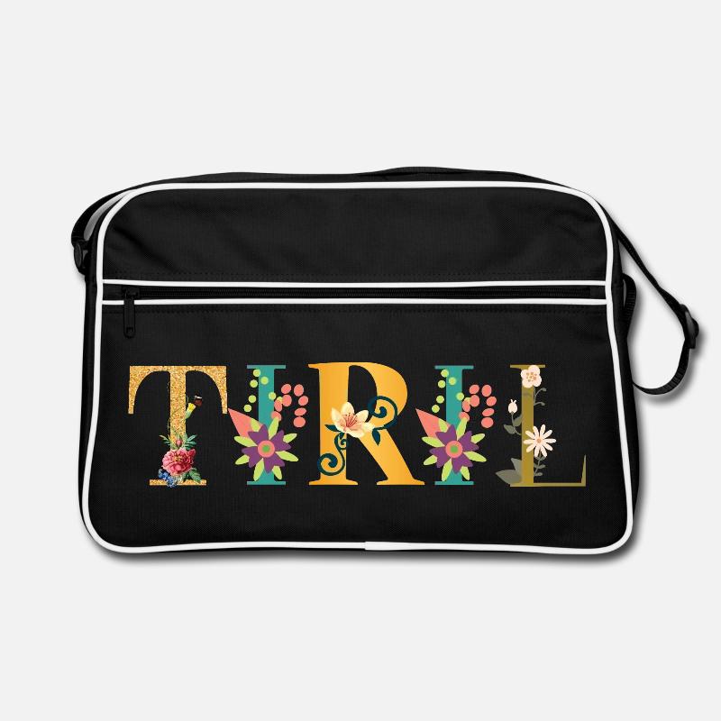 TIRIL Nom Décoré de Fleurs Sac Retro