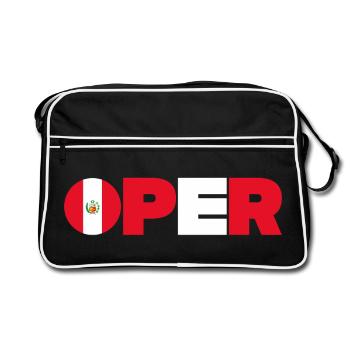Peru - Retro Tasche - Schwarz/Weiß - Vorne