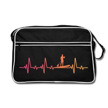 Stand up paddle Sunset Heartbeat paddle - Sac Retro - noir/blanc - Devant