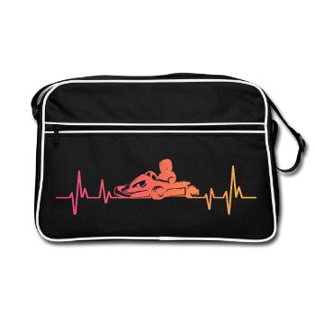 kart sunset battement de coeur de course de kart - Sac Retro - noir/blanc - Devant