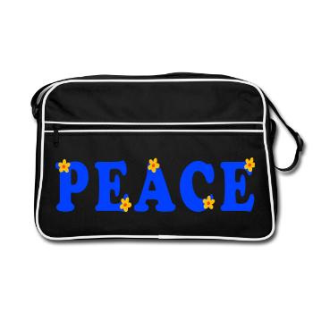 Peace Ukraine, Frieden - Retro Bag - black/white - Front