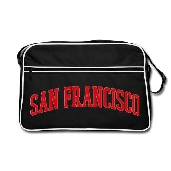 San Francisco Arch Lettering - Retro Bag - black/white - Front