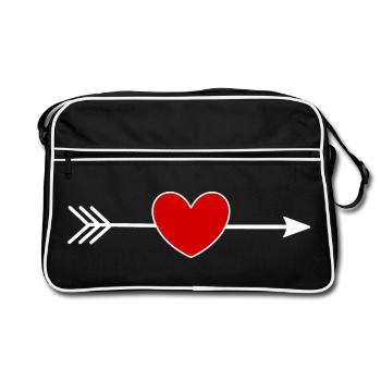 Saint-Valentin cœur rouge, st.valentin - Sac Retro - noir/blanc - Devant