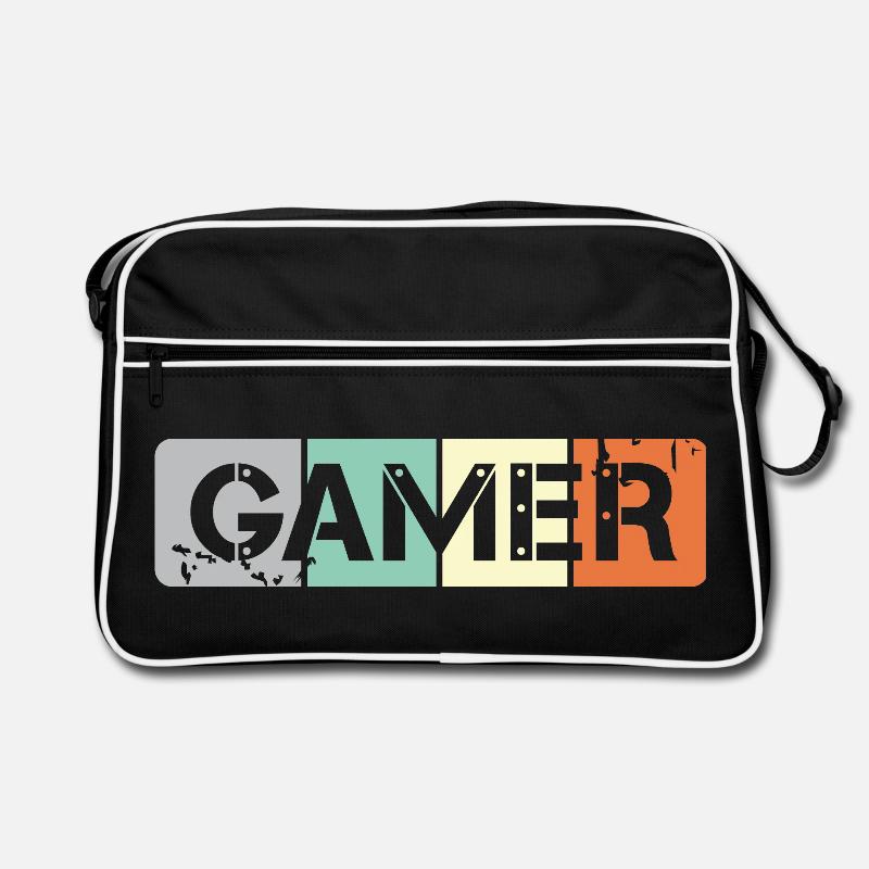 retro gamer shield gaming team icon vintage Retro Bag