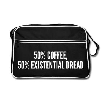 50% coffee 50% existential dread - Retro Bag - black/white - Front