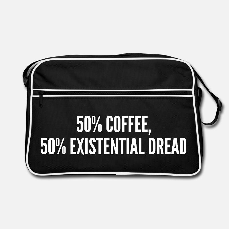 50% Kaffee 50% Existenzangst Retro Tasche