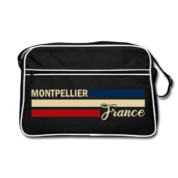 France - Montpellier - France - Flag - Retro Bag - black/white - Front