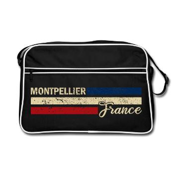France - Montpellier - France - Flag - Retro Bag - black/white - Front