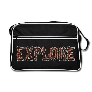 explore - Retro Bag - black/white - Front