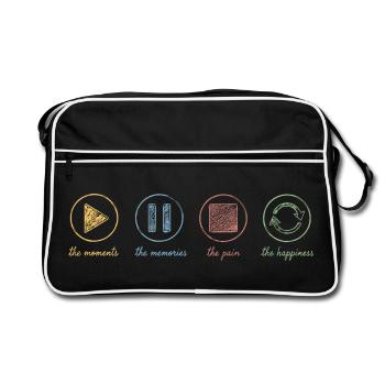 Pleine conscience, moments, souvenirs, bonheur - Sac Retro - noir/blanc - Devant