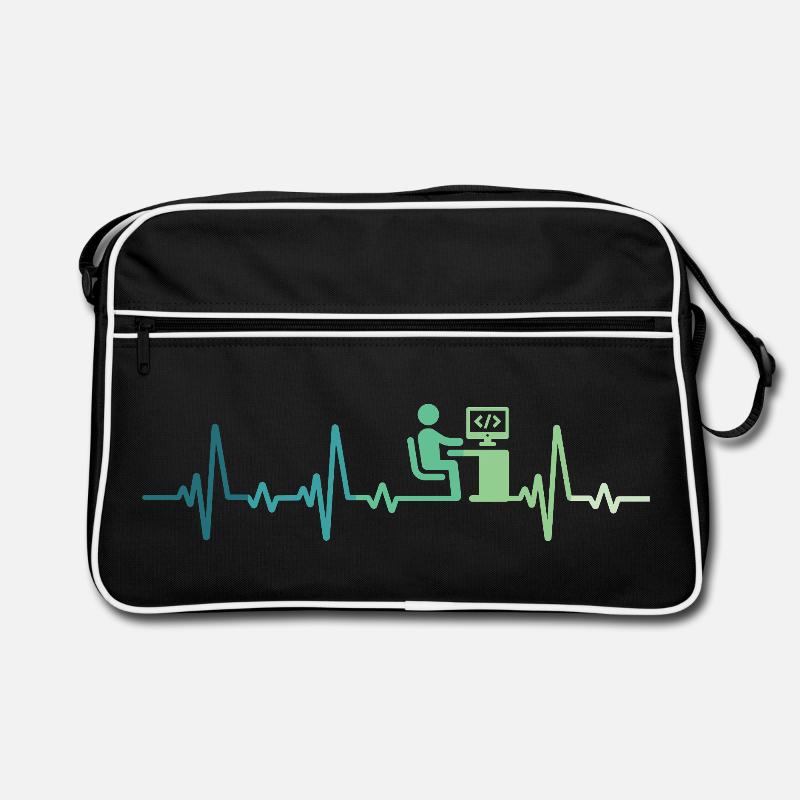 Heartbeat Programmer-Entwickler Retro Tasche