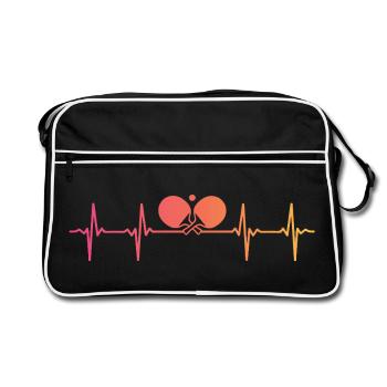 Ping Pong Sunset Heartbeat Tennis Table - Retro Bag - black/white - Front