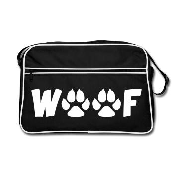 Chien qui aboie (blanc) - Sac Retro - noir/blanc - Devant