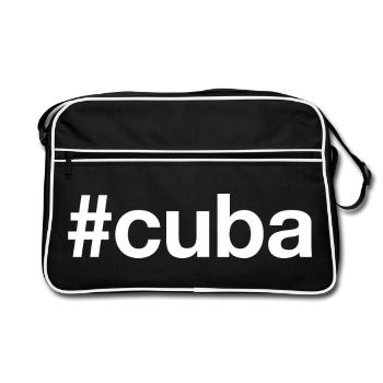 CUBA Hashtag Kuba - Retro Tasche - Schwarz/Weiß - Vorne