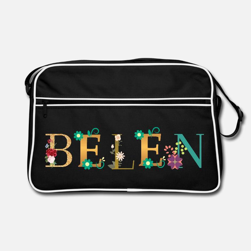 Le nom BELEN décoré de fleurs Sac Retro