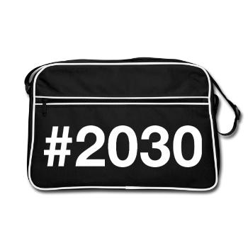 2030 Hashtag - Retro Bag - black/white - Front